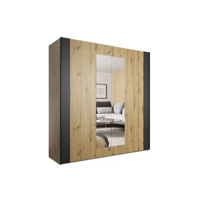 Wardrobe 2D SIGMA Artisan oak / black supermat